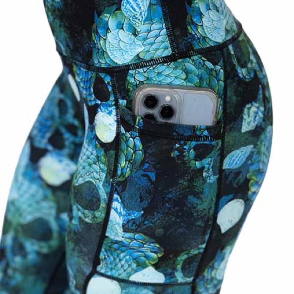 Mermaid Skull Leggings | Sea Green Constantly Varied Gear size Large EUC